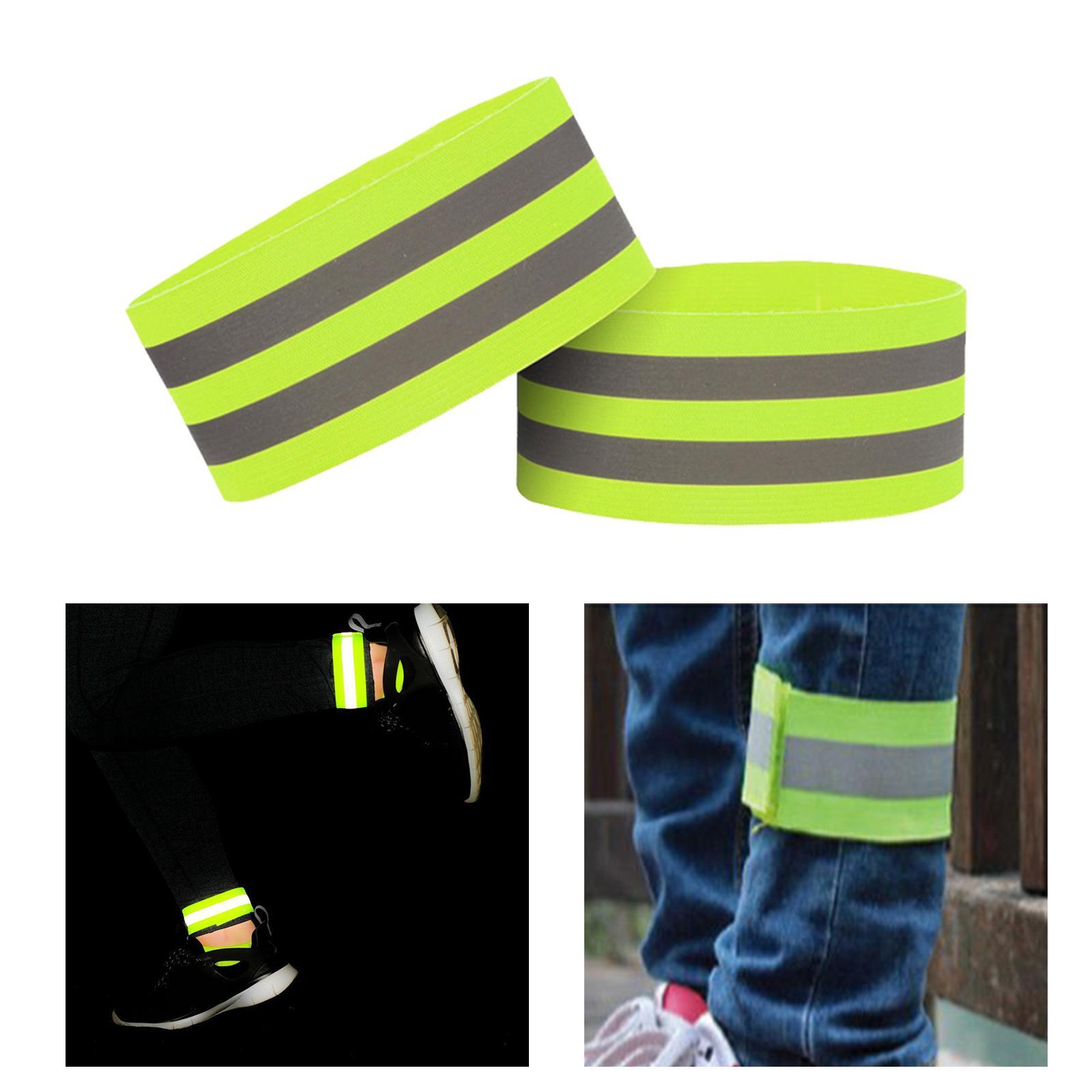 Reflective Bands Safety Reflector Straps Adjustable Elastic Reflective Arm Bands Reflectors Armband for Arm Ankle Wrist Leg