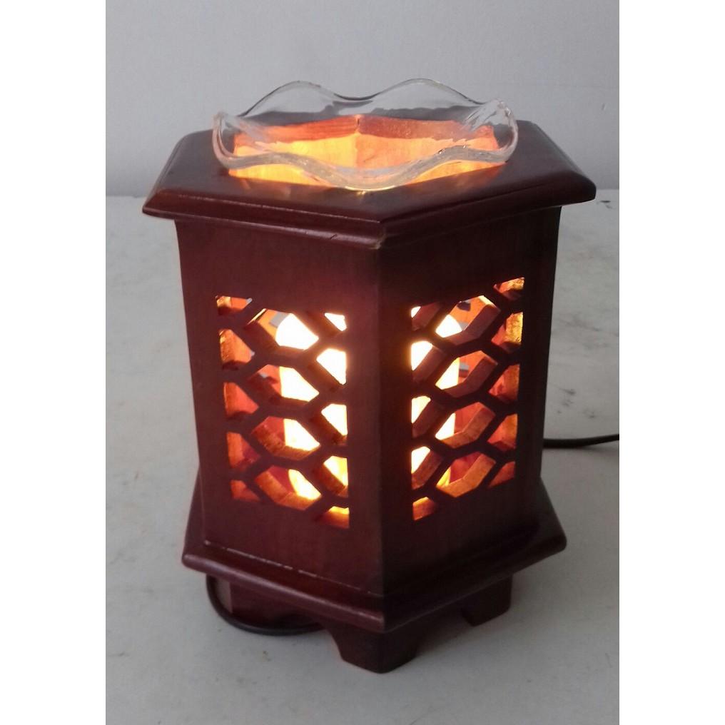 Đèn xông tinh dầu gỗ hương lục giác DLG-01