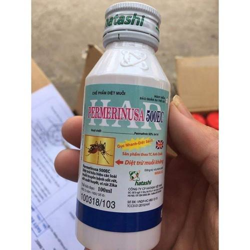 10 Lọ Thuốc diệt muỗi PERMERINUSA 500EC loại 100ml,diệt trừ muỗi truyền bệnh sốt rét,sốt xuất huyết,vi rút Zika