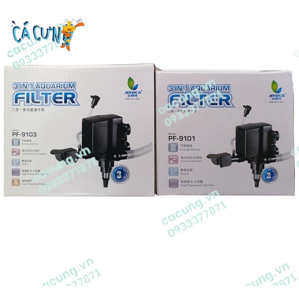 Máy bơm lọc bể cá Jeneca PF 9103 đa chức năng: bơm lọc, thổi oxy, tạo luồng nước hồ cá