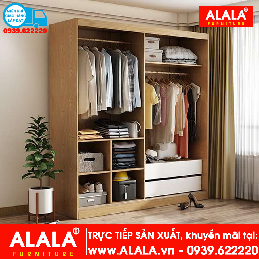 Tủ quần áo ALALA265 Gỗ HMR chống nước - www.ALALA.vn - 0939.622220