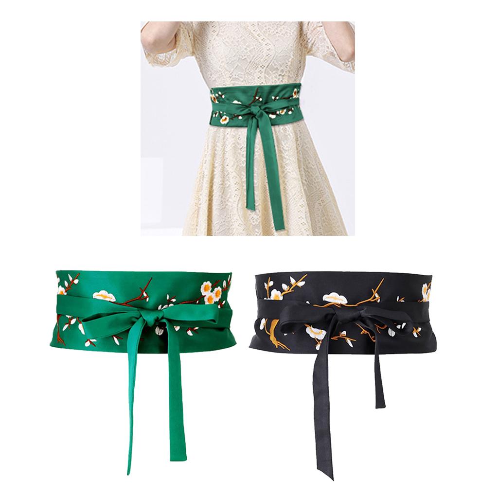 Vintage Style Embroidered Waistband Obi Belt Corset Belt For Dress