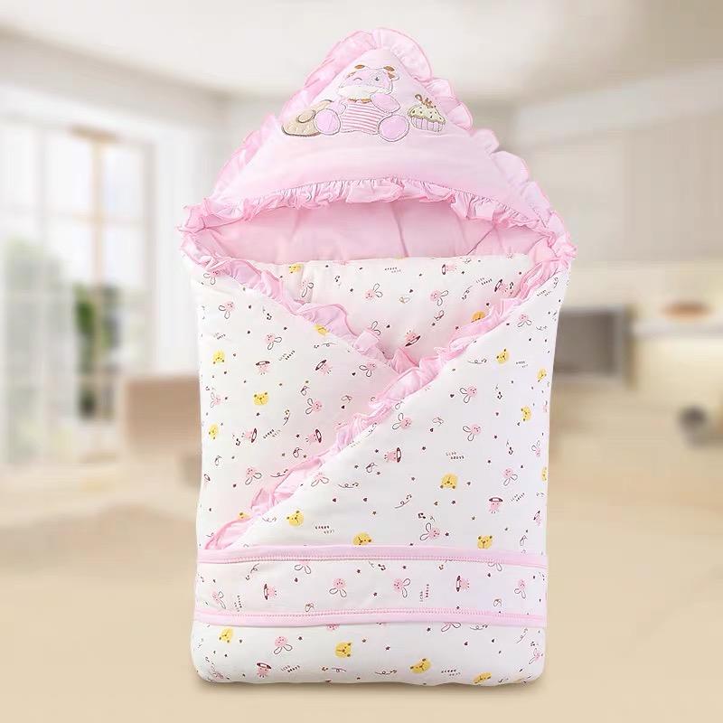 Dễ Thương Cho Bé Chống Đá Túi Ngủ Cotton Bao Chăn Hoạt Hình Sơ Sinh Đầm Bọc