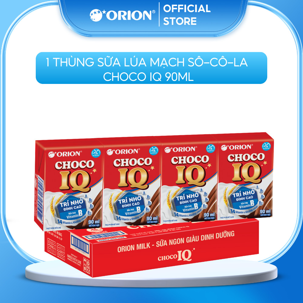 Thùng 24 hộp Sữa ORION Lúa Mạch Sô-cô-la Choco IQ 90ML