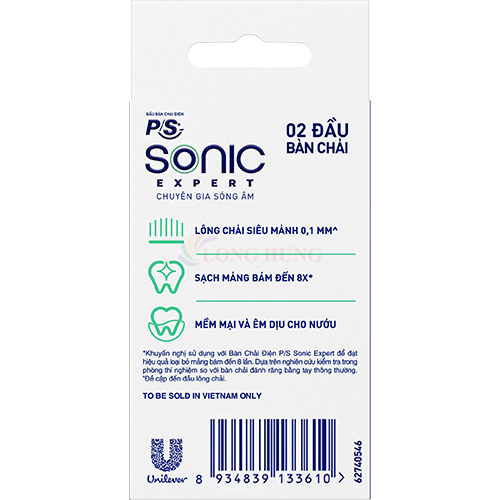 Đầu bàn chải thay thế bàn chải điện P/S Sonic Expert (Set 2 cái) - Hàng chính hãng