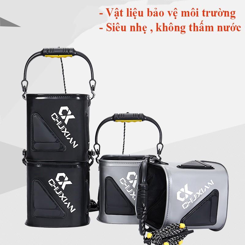 Thùng múc nước , đựng cá CHIXUAN gấp gọn cao cấp KK-25