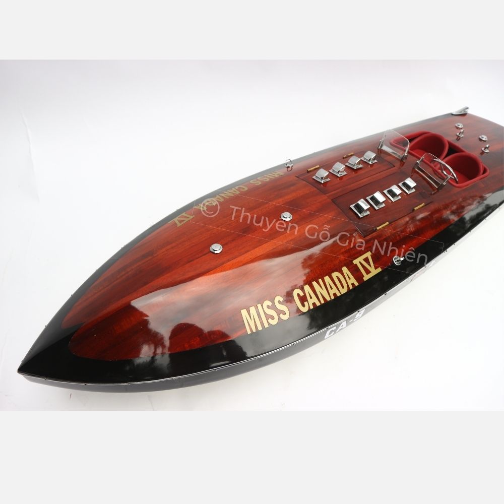 Mô Hình Thuyền Gỗ Phong Thủy Dạng Thuyền Đua Tốc Độ MISS CANADA IV Chính Hãng Hàng Xuất Khẩu Chất Lượng Cao