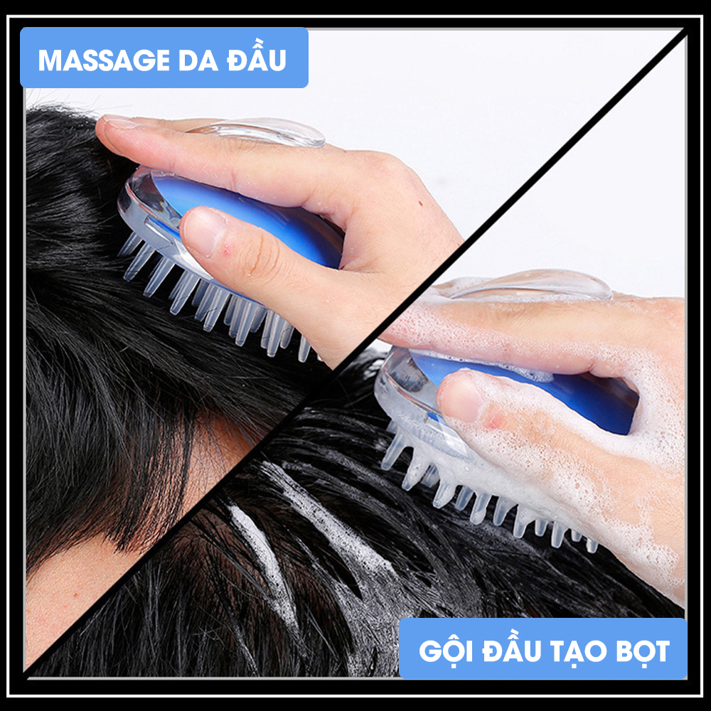 Lược gội đầu massage silicon CWELL, mát xa da đầu, gỡ rối và giảm rụng tóc hiệu quả C04PK