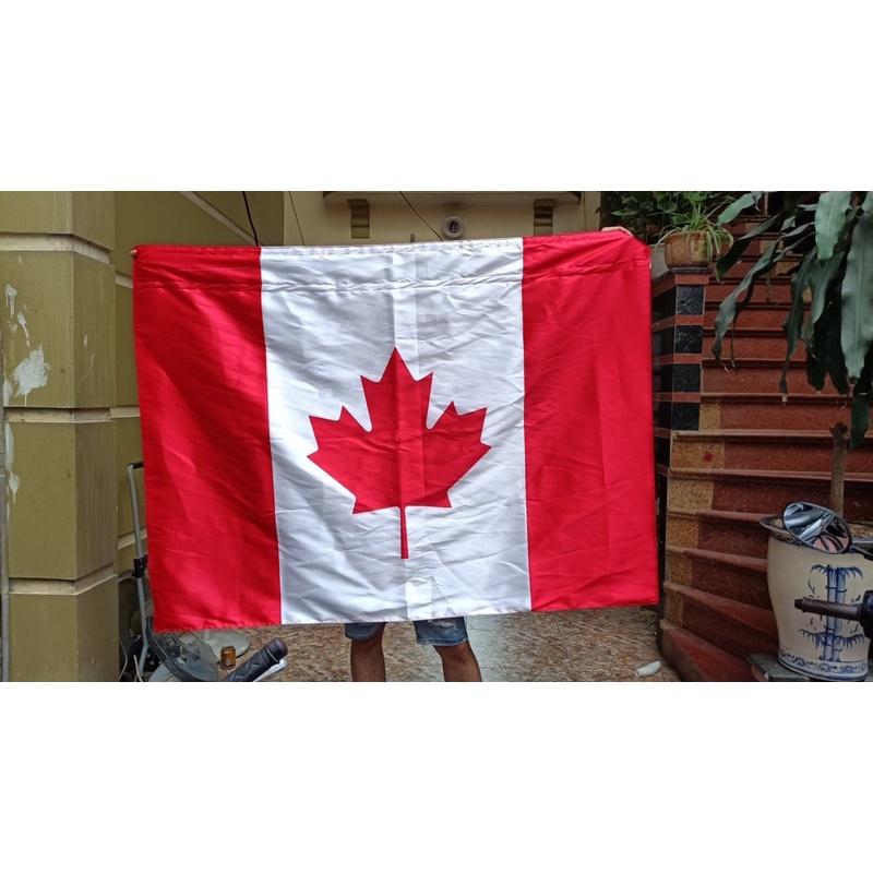 Cờ canada 1x1,5m in chuyển nhiệt 2 lớp vải