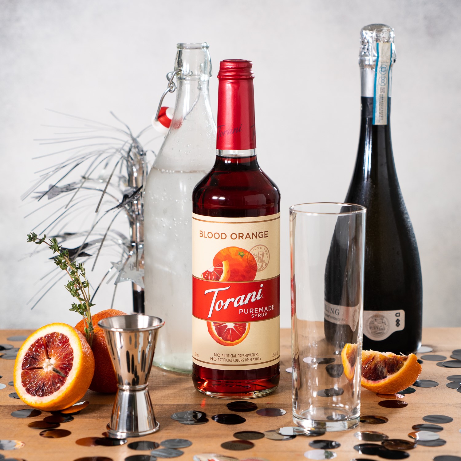 Sirô Pha Chế Hương Vị Cam Đỏ Torani Puremade Blood Orange Syrup 750ml Mỹ