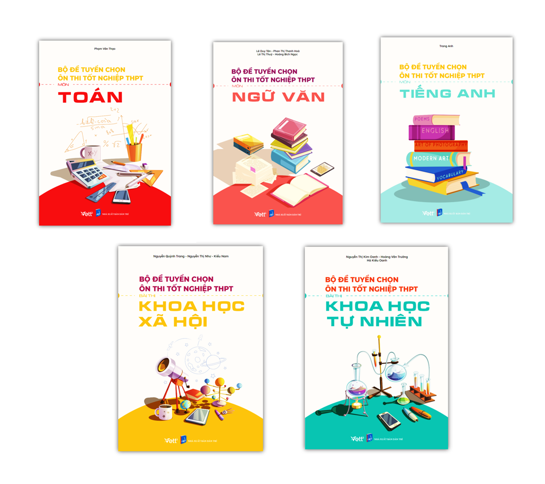 Sách - Combo Bộ đề tuyển chọn ôn thi tốt nghiệp bài thi THPT Môn Toán + văn + anh + KHTN + KHXH 2023