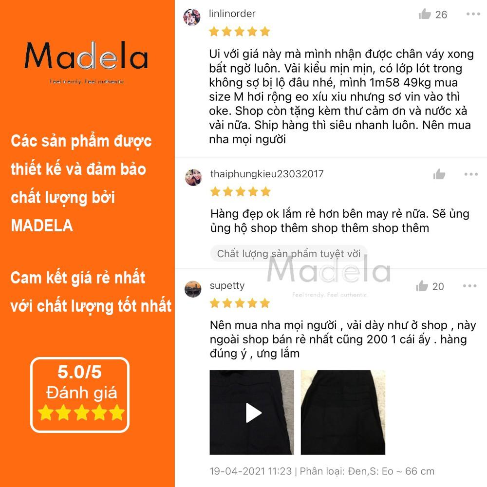 Chân Váy Dài Chữ A xẻ tà MADELA phong cách Hàn Quốc, kiểu dáng basic công Sở , dễ phối đồ mặc đi chơi, đi làm hay đi học đều đẹp - CVAD03