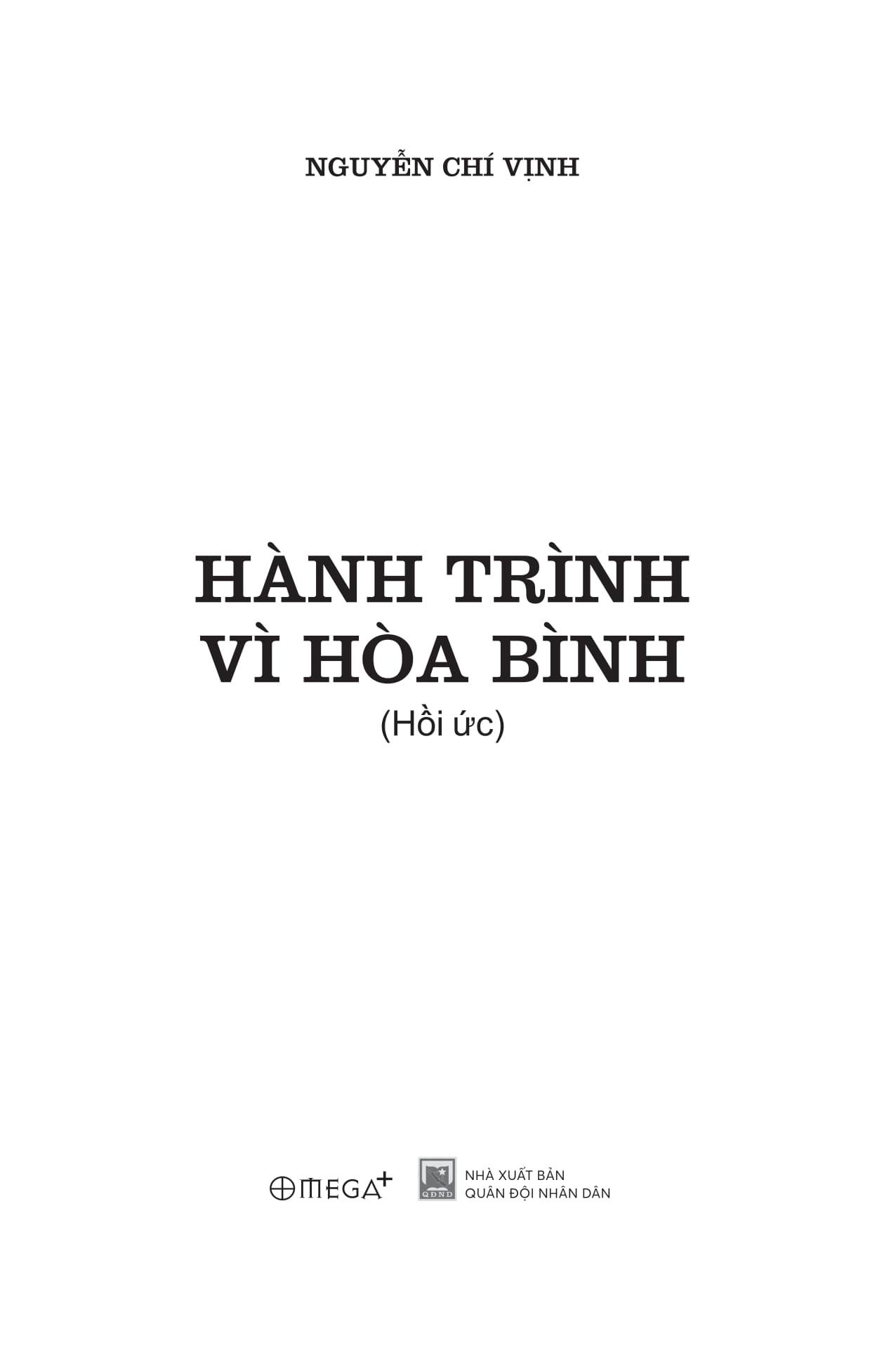 Sách - Hành Trình Vì Hòa Bình