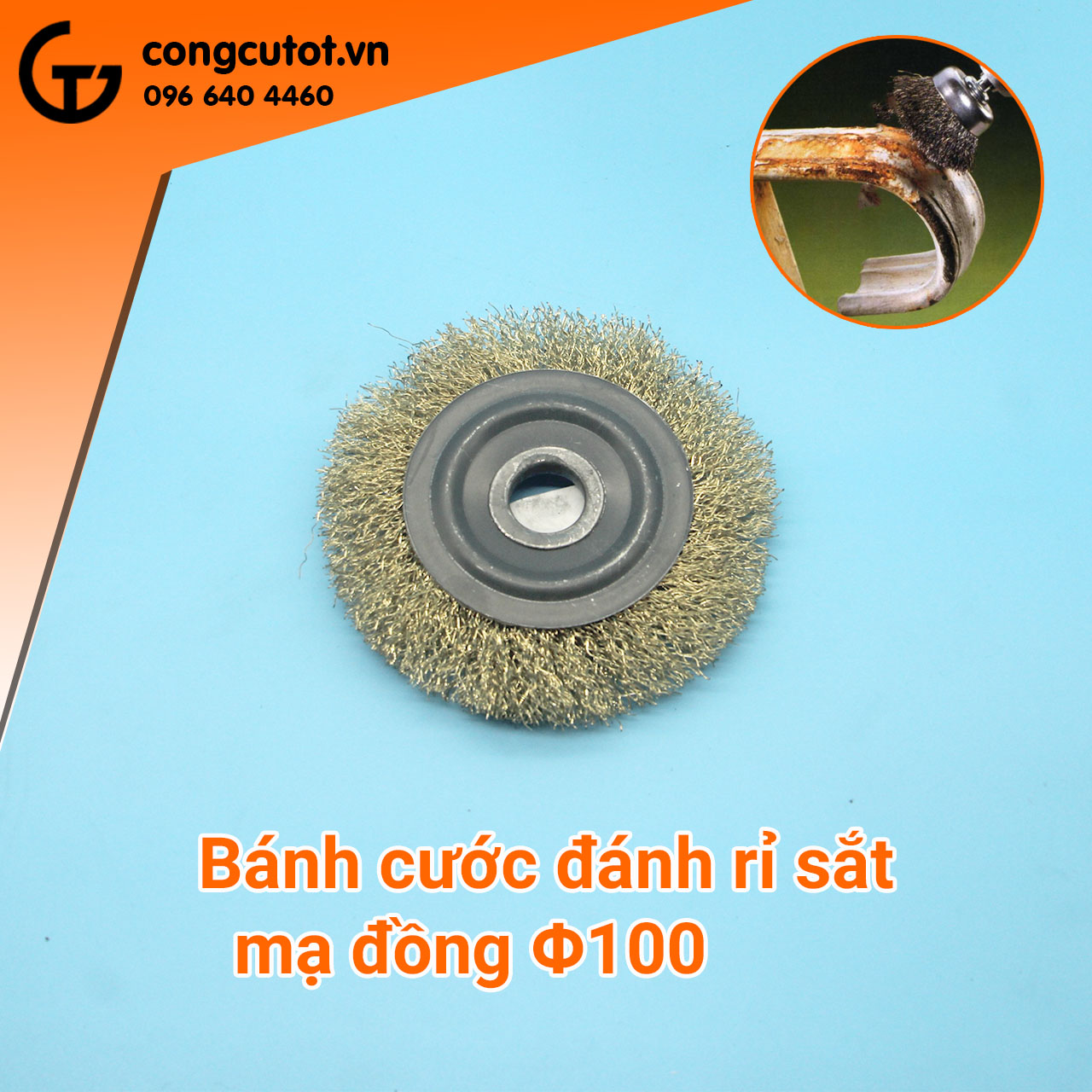 Bánh cước đánh rỉ sắt mạ đồng Φ100