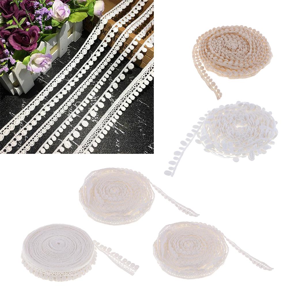 5 Yards Pom Pom Ball Fringe Trim Ribbon DIY Crafts Supplies for Wedding Dress, Garment, Jeans, Sewing Accessories