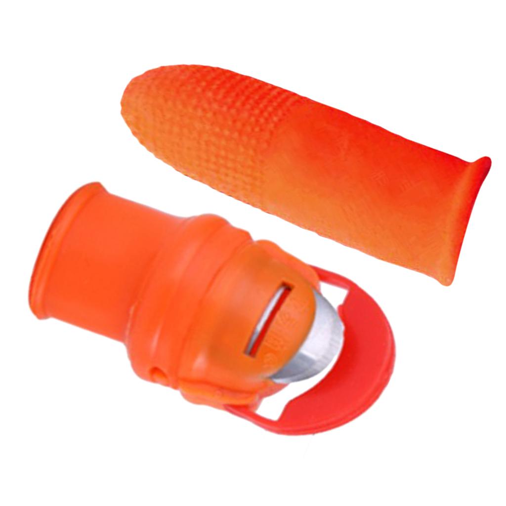 2PCS Garden Finger Knife Garden Silicone Thumb Knife W/ Finger Cover for Picking