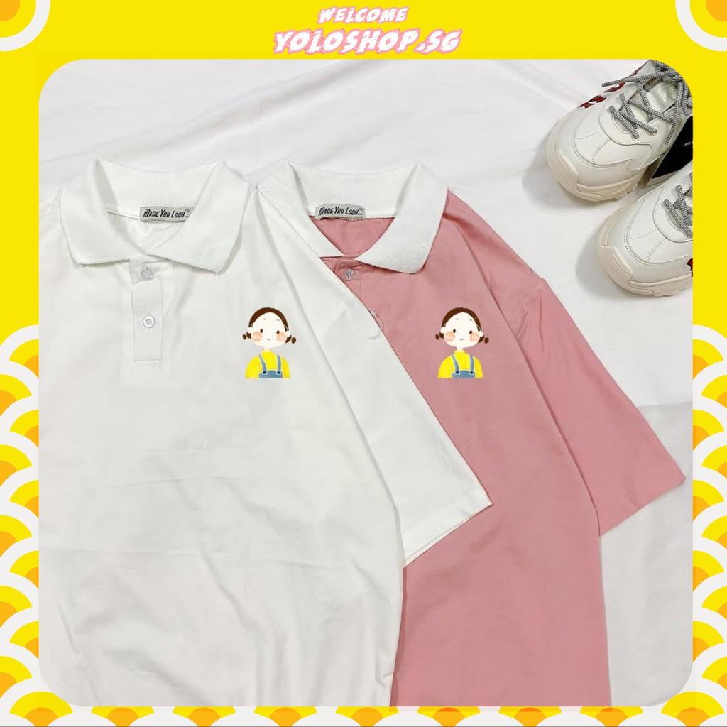 Polo Áo Thun Có Cổ Tay Lỡ Form Rộng Unisex BÉ MẶC YẾM Ulzzang Couple