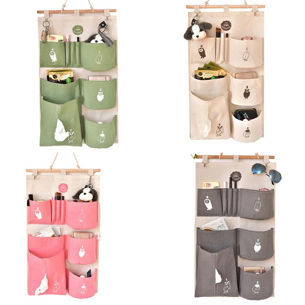 AA Wall Door Closet Hanging Storage Bag, Multi-Pocket Family Storage Bag, Cute Cartoon Design Storage Bag