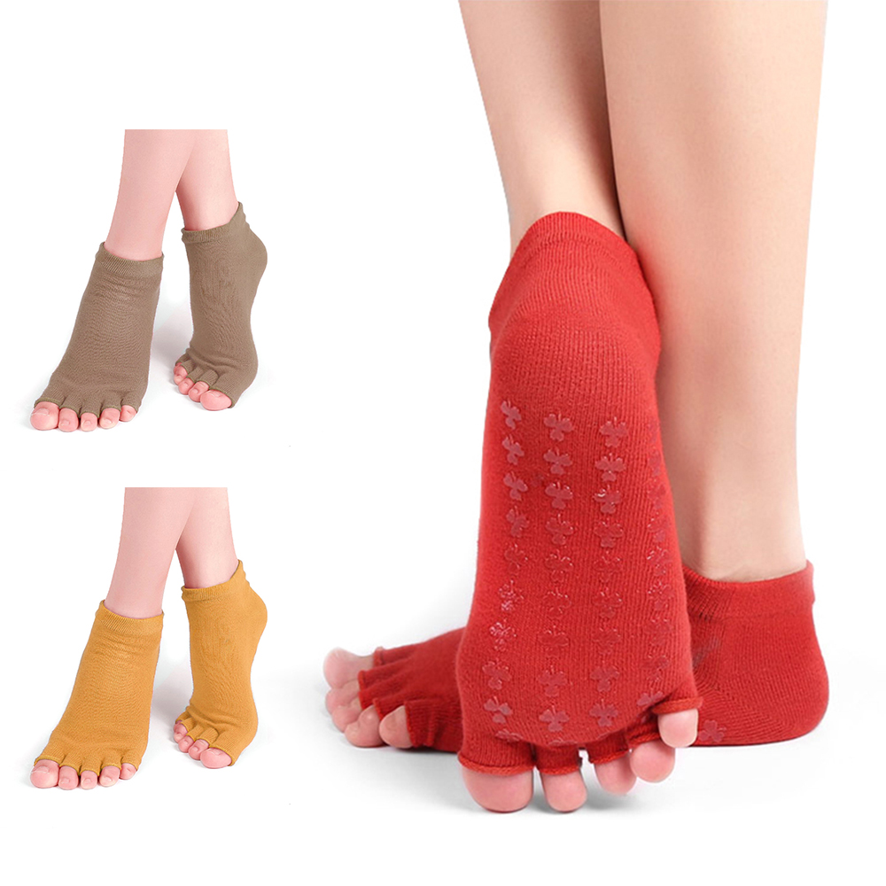 Vớ Yoga cotton hở ngón không trơn trượt, Vớ thể thao