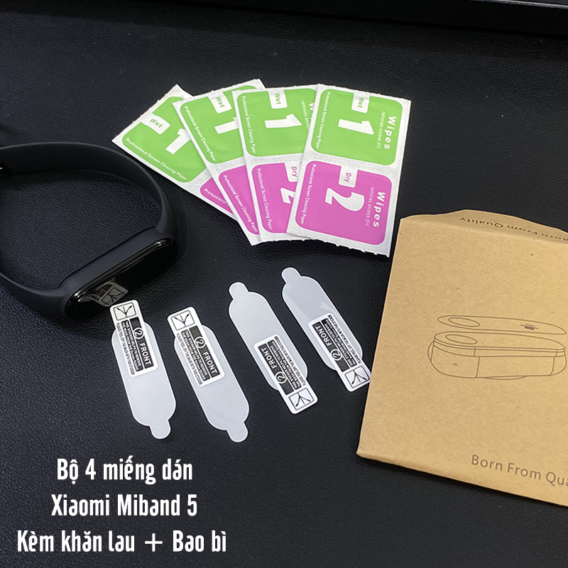 Bộ 04 miếng dán màn hình Xiaomi cho Miband 5 trong suốt