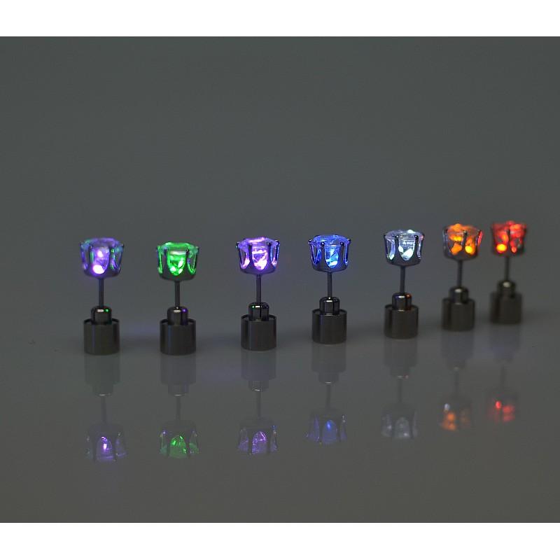 Khuyên tai đính đá có LED phát sáng độc đáo bông tai phát sáng khuyên tai đèn led