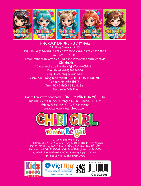 Sách - Chibi Girl Hấp Dẫn - Dán Hình và Tô Màu Bé Gái - IQ EQ CQ (VT)