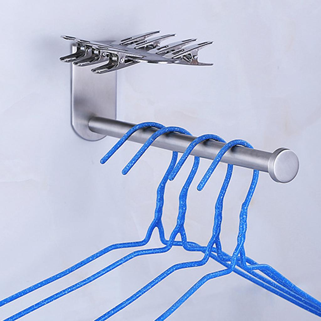 2pcs Stainless Steel Hanger Clip Organizer Tissue Holder Towel Storage Rack