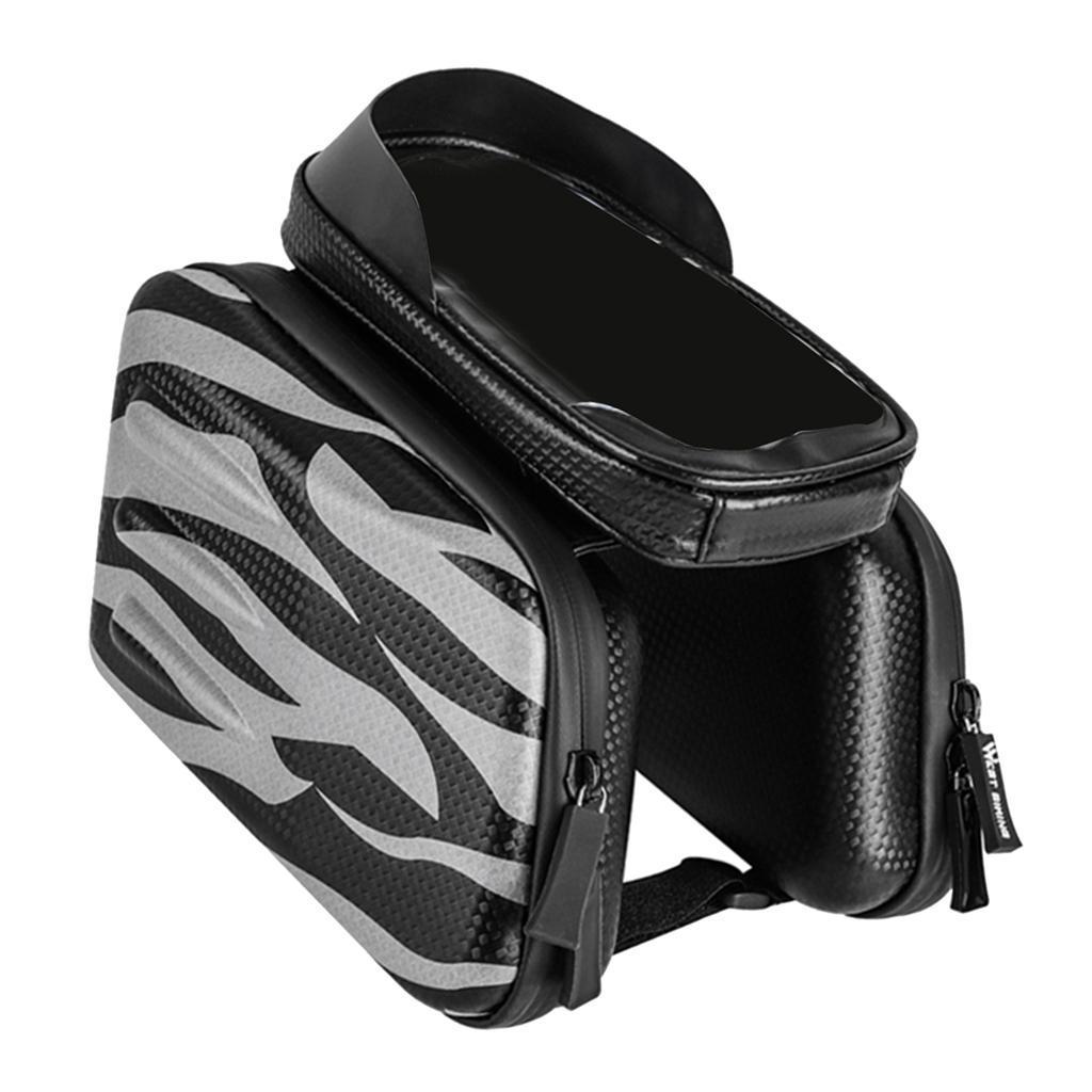 Frame Pannier Bike Front Tube Bag Phone Pouch Bag With Screen
