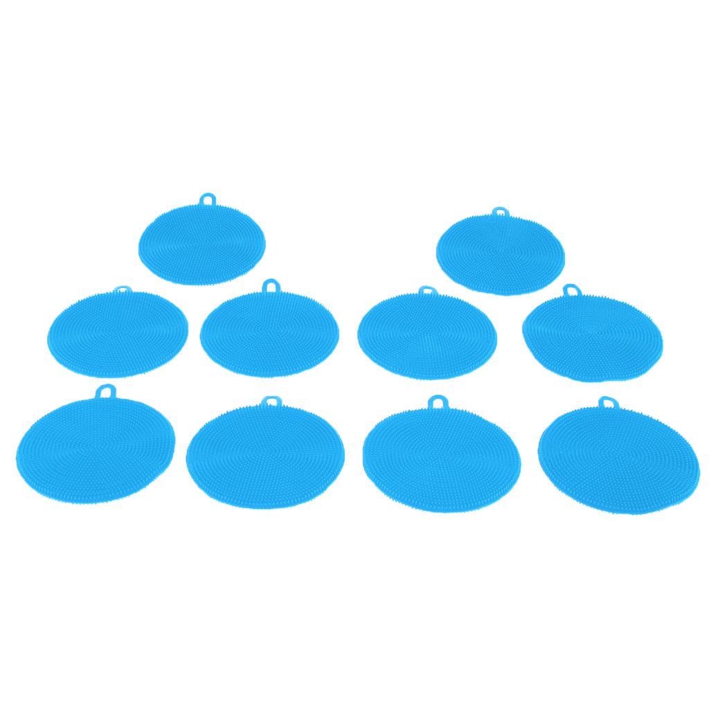 10Pcs Silicone Sponge Dish Washing Kitchen Scrubber Dishes Multipurpose Sponges