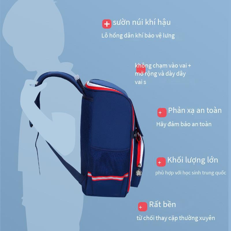 Phong cách mới nhất của cặp sách trẻ em học sinh tiểu học nam và nữ 123 đến lớp 6 Phiên bản Hàn Quốc của túi bảo vệ giảm gánh nặng cặp sách quý tộc nhẹ không thấm nước