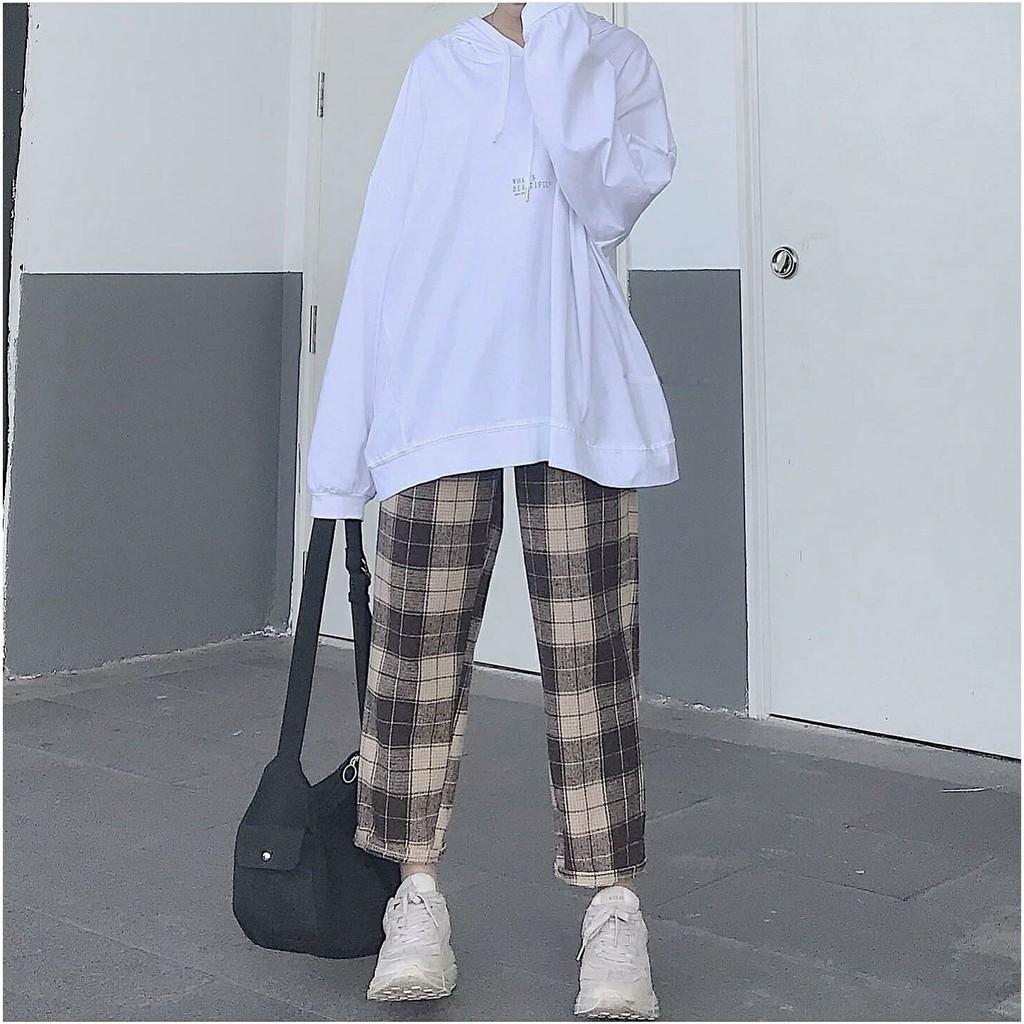 Quần Kẻ Caro Vintage Plaid Pants Dáng Suông Unisex