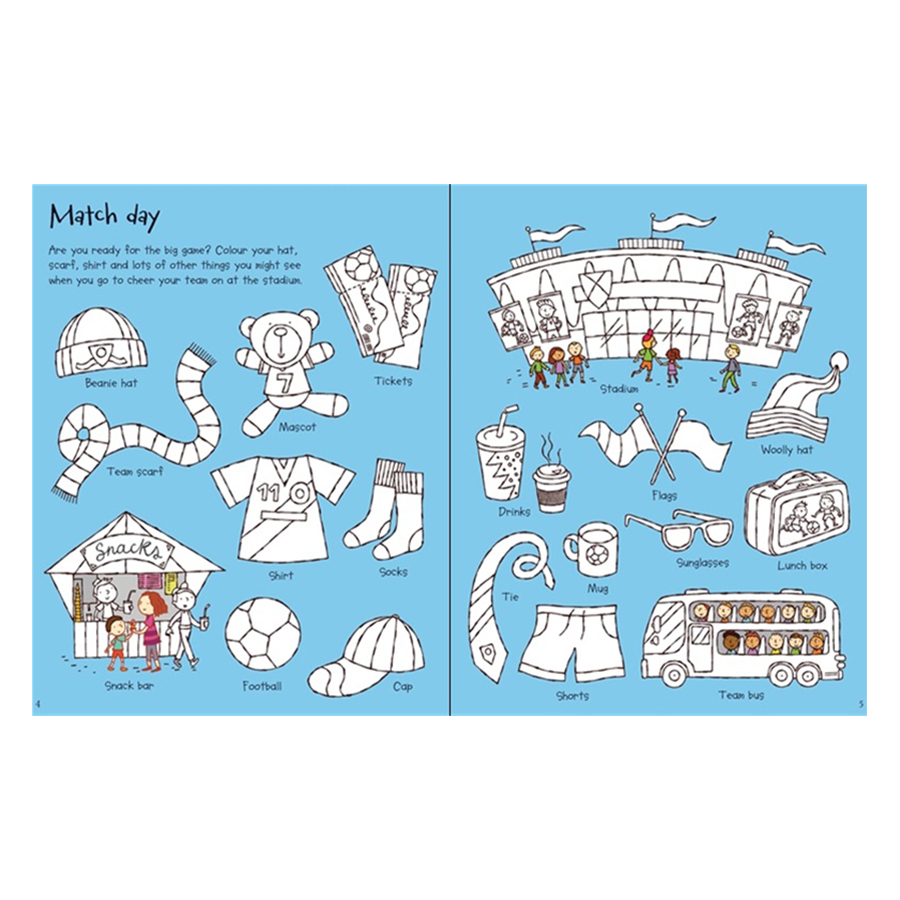 Sách tô màu First Colouring Book: Football