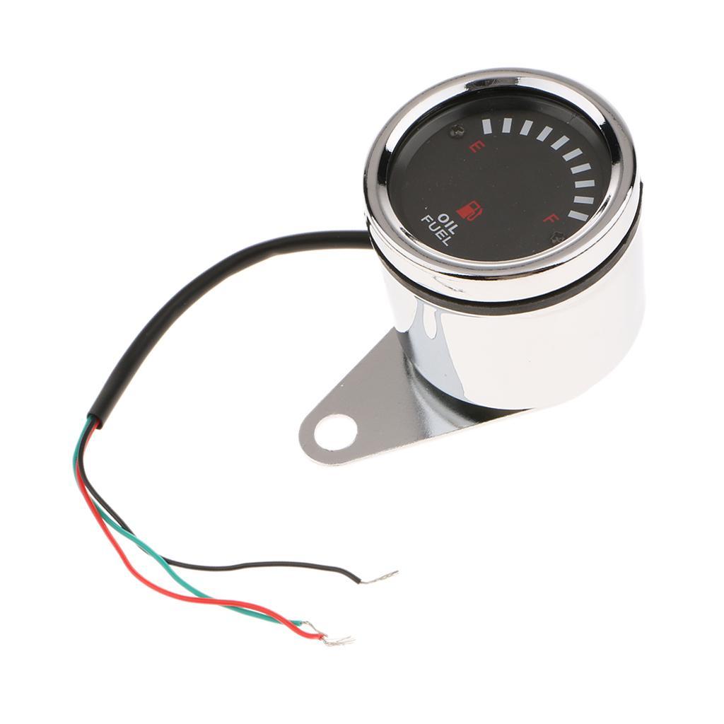60mm Universal Car Motorcycle Fuel   Gauge LED Light Display 12V