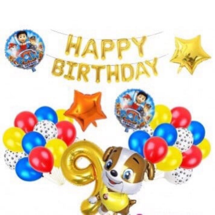 Bộ bong bóng trang trí sinh nhật chủ đề chó cứu hộ cho bé CCH39