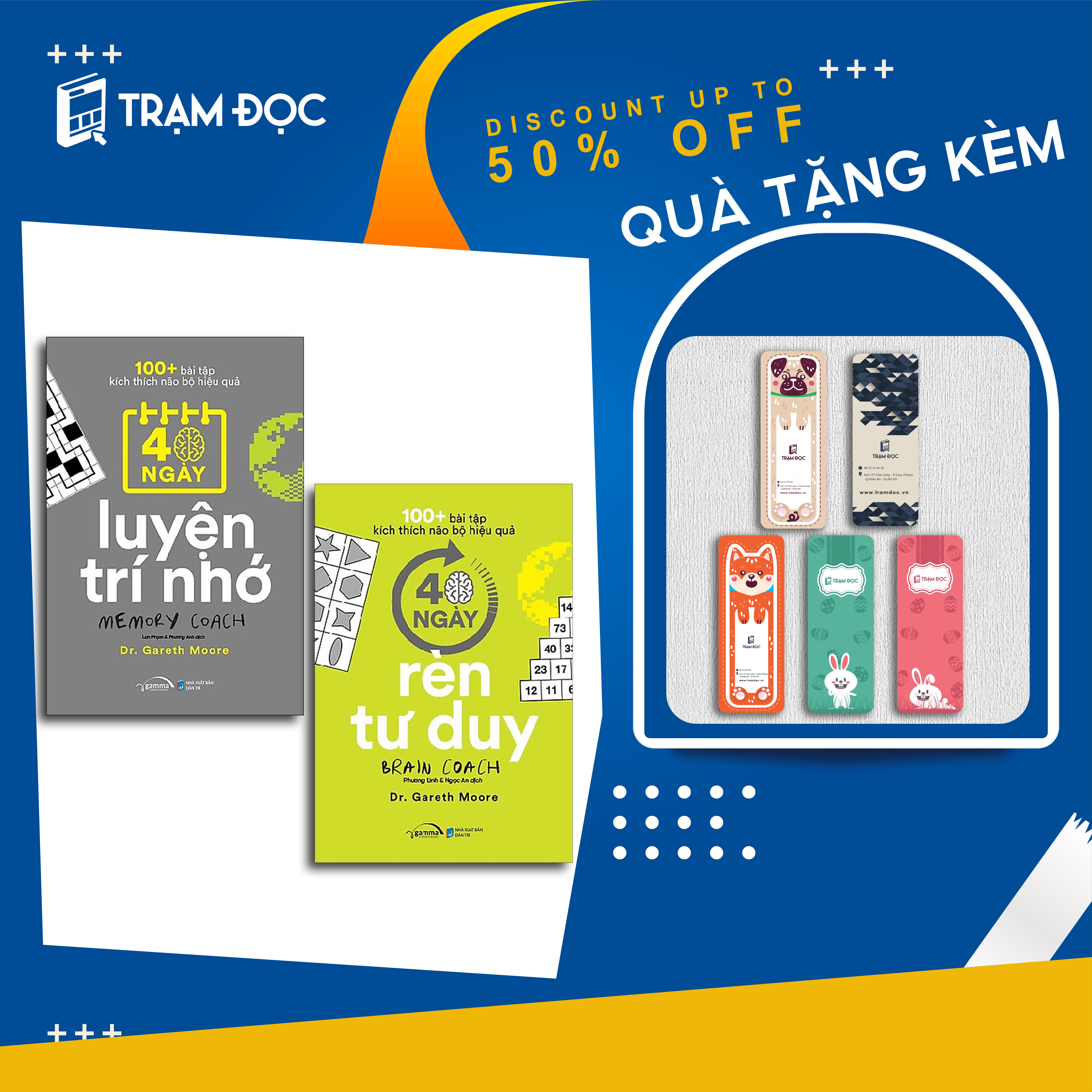 Combo 2 Cuốn: 100+ Bài Tập Kích Thích Não Bộ Hiệu Quả : 40 Ngày Luyện Trí Nhớ + 40 Ngày Rèn Tư Duy