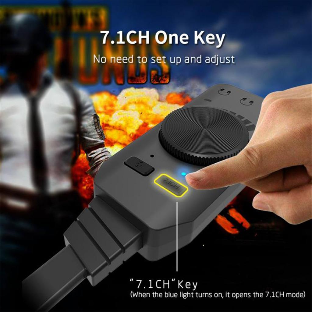 Virtual 7.1 Channel Audio Usb adapter Sound Card Adapter 3.5mm one key 7.1CH