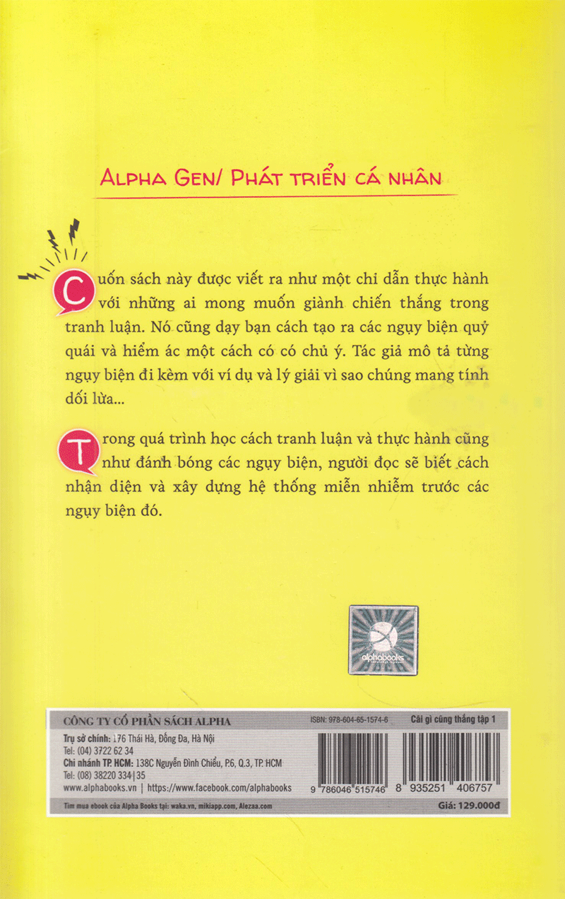 Sách Hay Về Rèn Luyện Tư Duy Logic Khi Tranh Luận: Cãi Gì Cũng Thắng - Tập 1; Tặng Sổ Tay Giá Trị