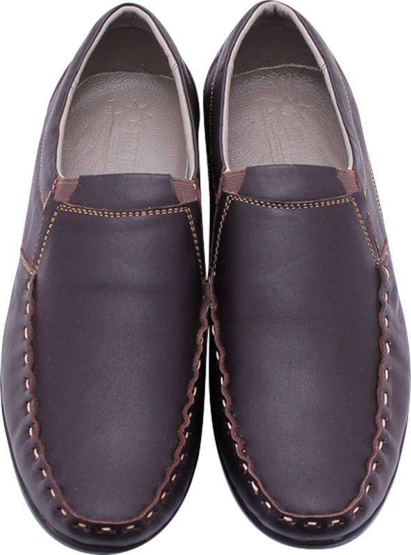 Giày Nam Huy Hoàng Viền Chỉ HT7165 - Nâu (Size