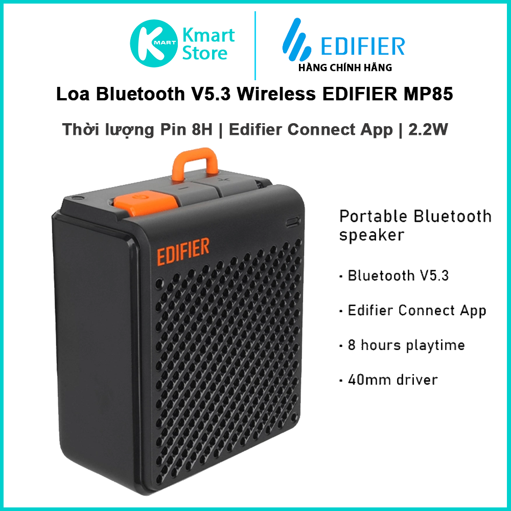 Loa Bluetooth V5.3 Wireless EDIFIER MP85 | Thời lượng pin 8H | Edifier Connect App - Hàng Chính Hãng