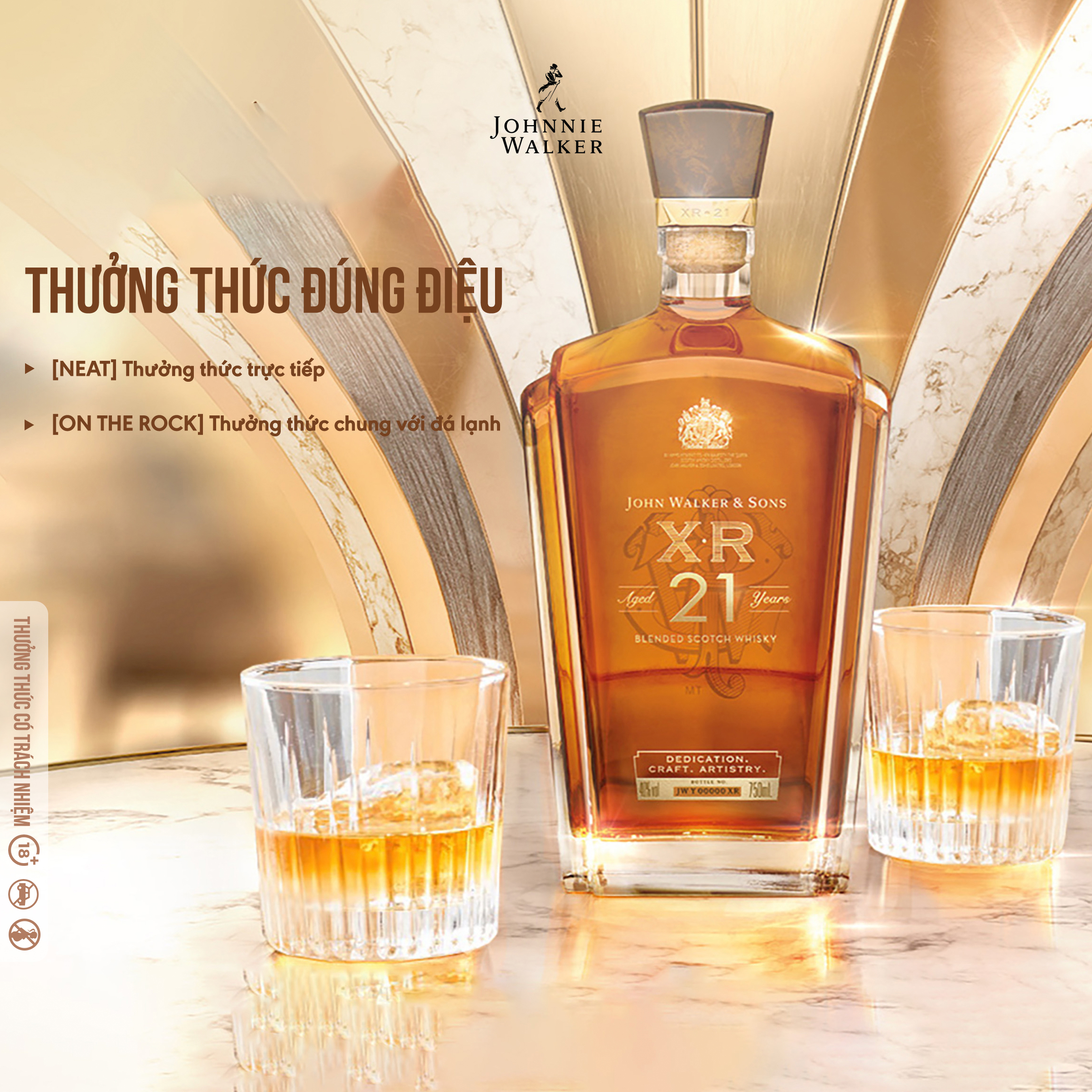 Rượu John Walker & Sons XR Aged 21YO Blended Scotch Whisky 40% 750ml