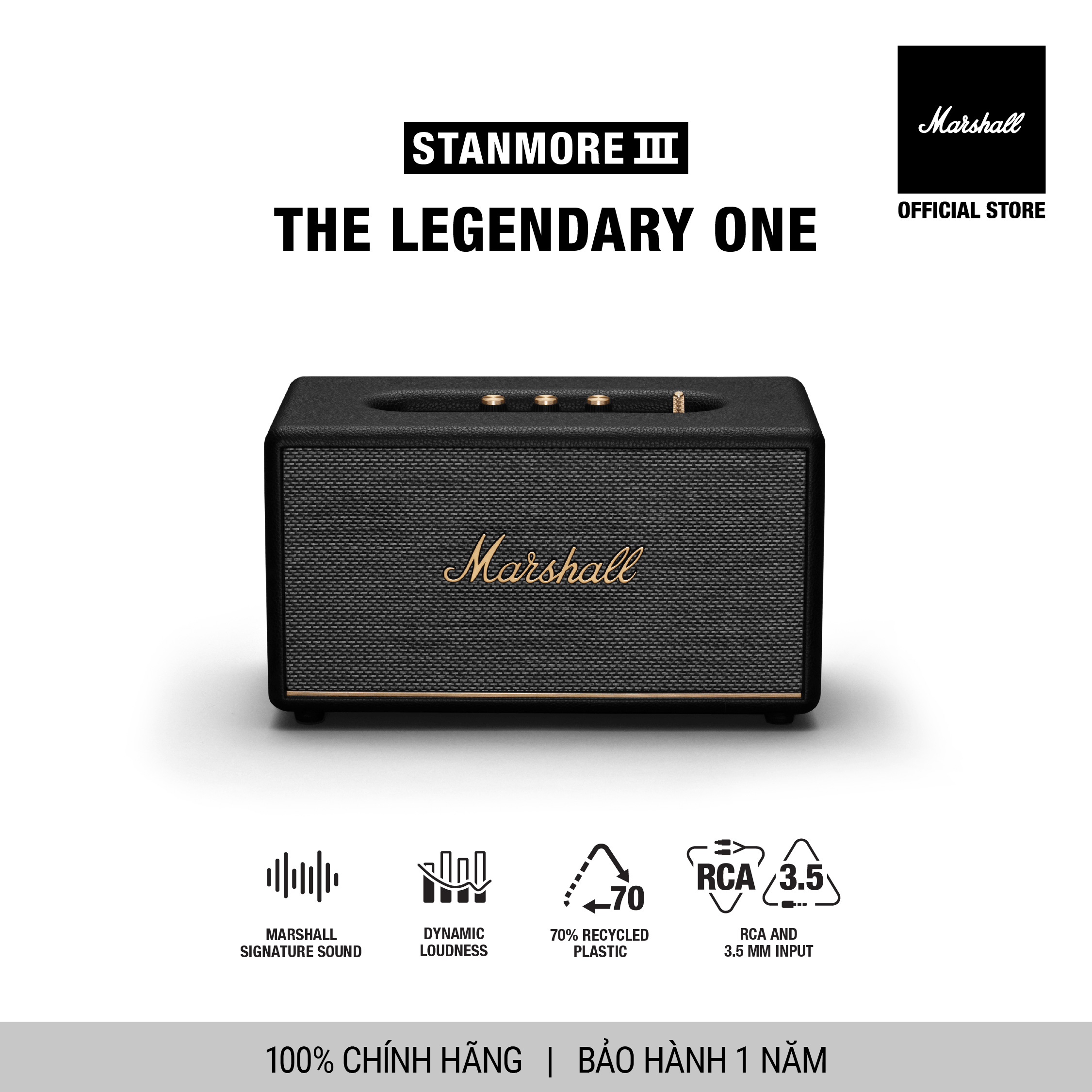 Loa Bluetooth Marshall Stanmore Iii - Hàng Chính Hãng - Black
