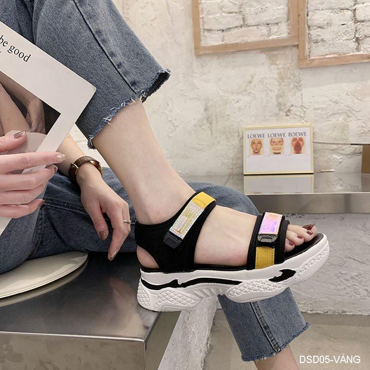 DÉP SANDAL NỮ dáng thể thao quai ngang đế cao DSD05- ảnh thật sản phẩm ở cuối