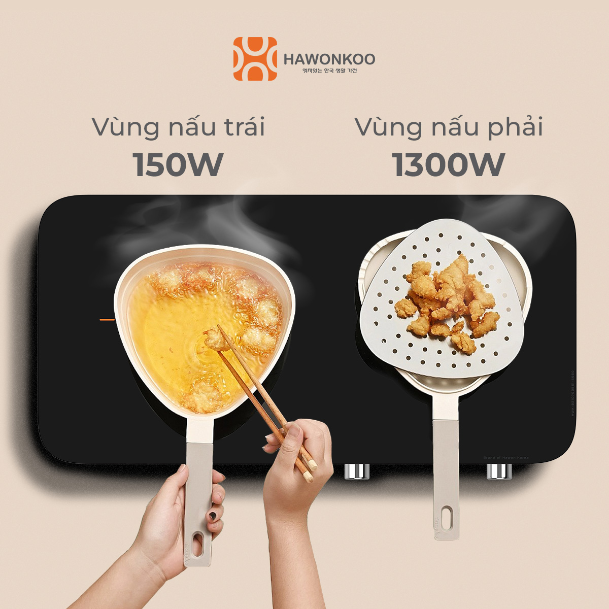 Bếp Điện Từ Đôi HAWONKOO MCEH-200-II Kèm Bộ Nồi Inventer 2800W Hàng Chính Hãng Bảo Hành 2 Năm - Thương Hiệu Hàn Quốc