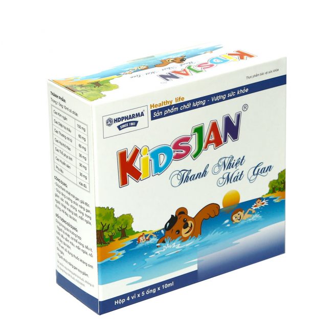 KIDSJAN Thanh Nhiệt Mát Gan Cho Bé - HDPHARMA (Hộp 4 Vỉ x 5 Ống x 10ml)