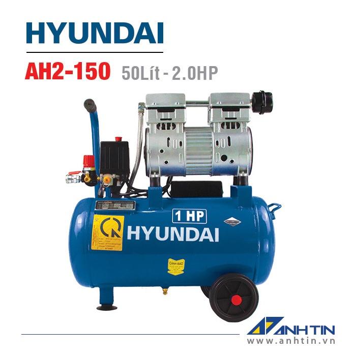 Máy nén khí không dầu HYUNDAI AH1-124 | Dung tích 24 Lít | Công suất 1.0HP | Lưu lượng 80 lít/phút