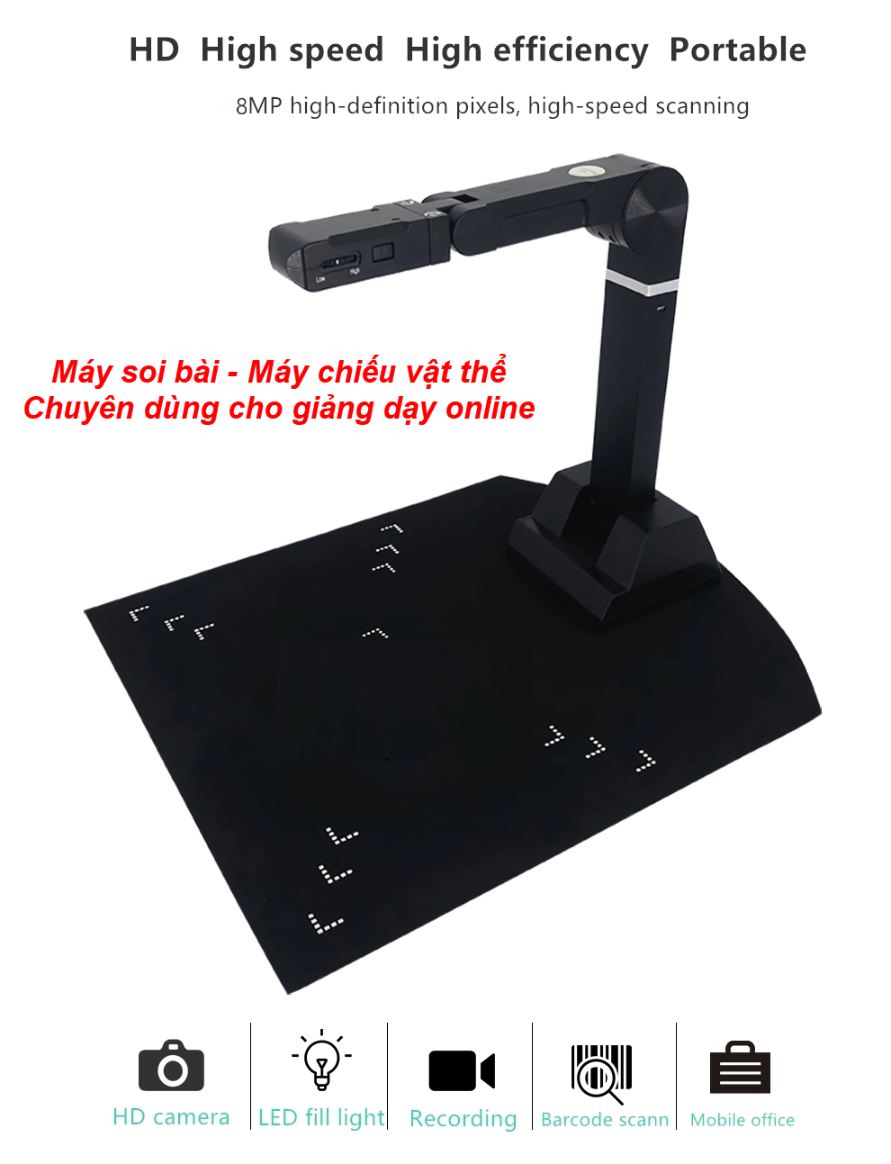 MÁY CHIẾU VẬT THỂ 3 CHIỀU Y903AF - MÁY SOI HÌNH BẢI GIẢNG Y903AF - MÁY SOI TÀI LIỆU TỐC ĐỘ CAO CHUYÊN DÙNG CHO GIẢNG DẠY TRỰC TUYẾN- HỖ TRỢ CÁC ĐỊNH DẠNG JPG,BMP,PNG,PDF - ĐỘ PHÂN GIẢI 8MP