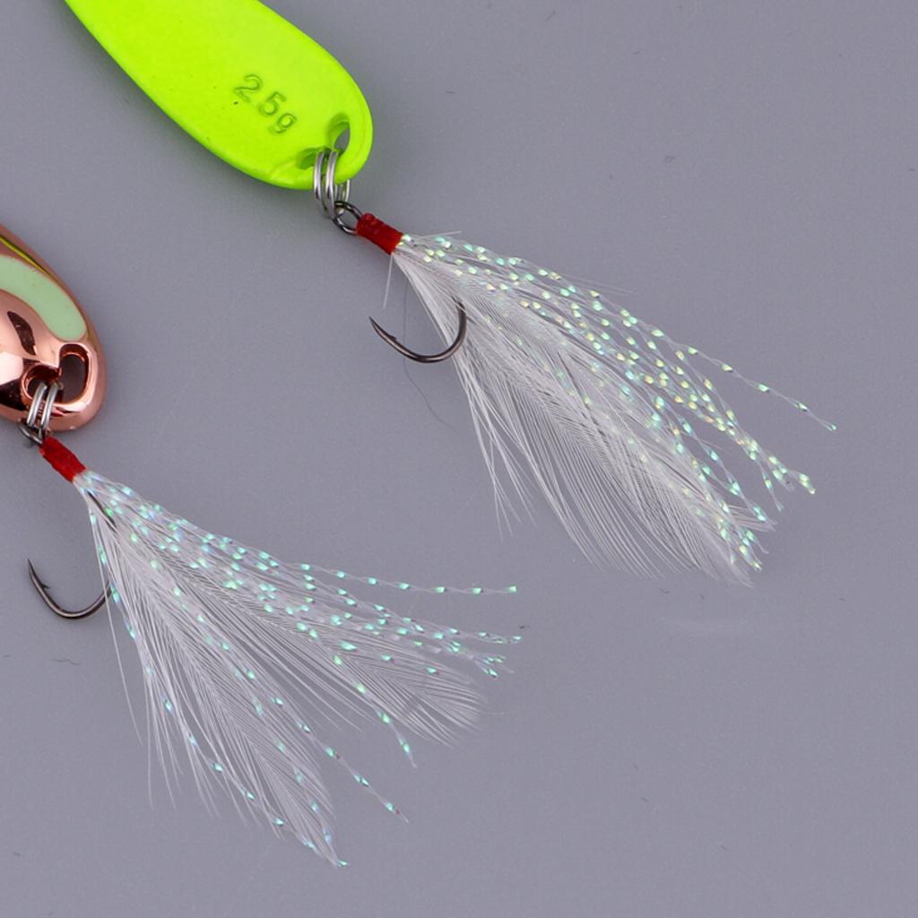 6 Pieces Metal Sequins Fishing Lures Artificial Hard Bait with Barbed Hook