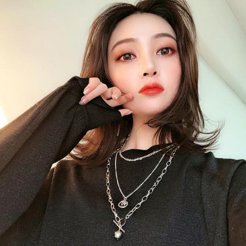Vòng cổ nhiều lớp dành cho nam nữ phong cách Hàn Quốc