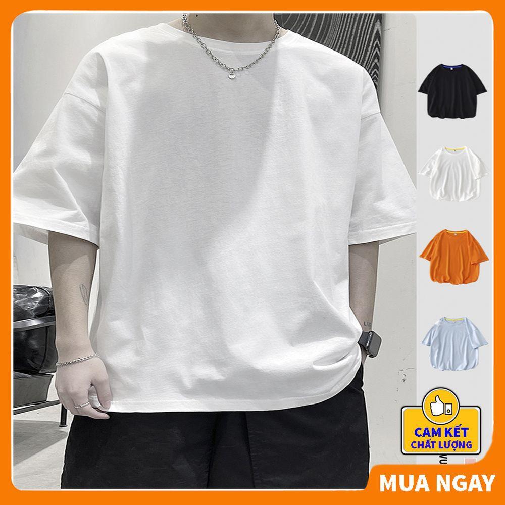 Áo thun nam nữ tay lỡ form rộng vải thun mềm mịn thoáng mát unisex big size Basic tee BIBINO