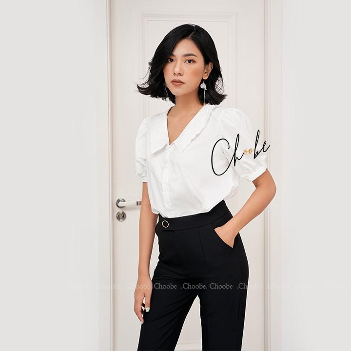 Quần baggy nữ Choobe đai tròn đẹp cúc bấm đồ công sở form dáng chuẩn chất vải cao cấp - Q11